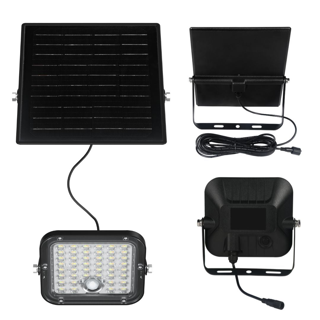 Proyector LED Solar 10W IP65 con Sensor, Panel Solar y CCT ajustable con Mando