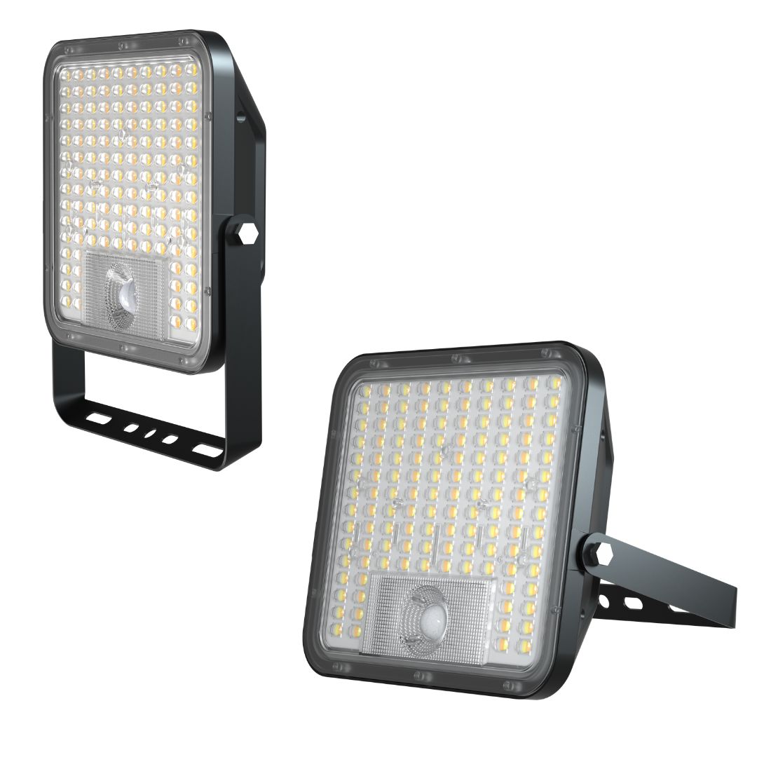 Projecteur LED Solaire 30W 4000K avec Crépuscule et Capteur de Mouvement IP65
