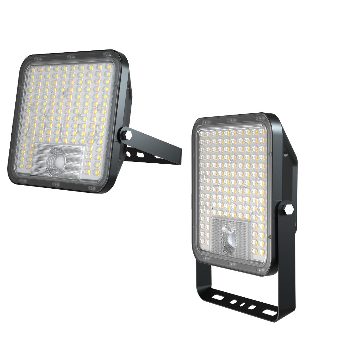 Proyector LED Solar 80W IP65 con Sensor, Panel Solar y CCT ajustable con Mando