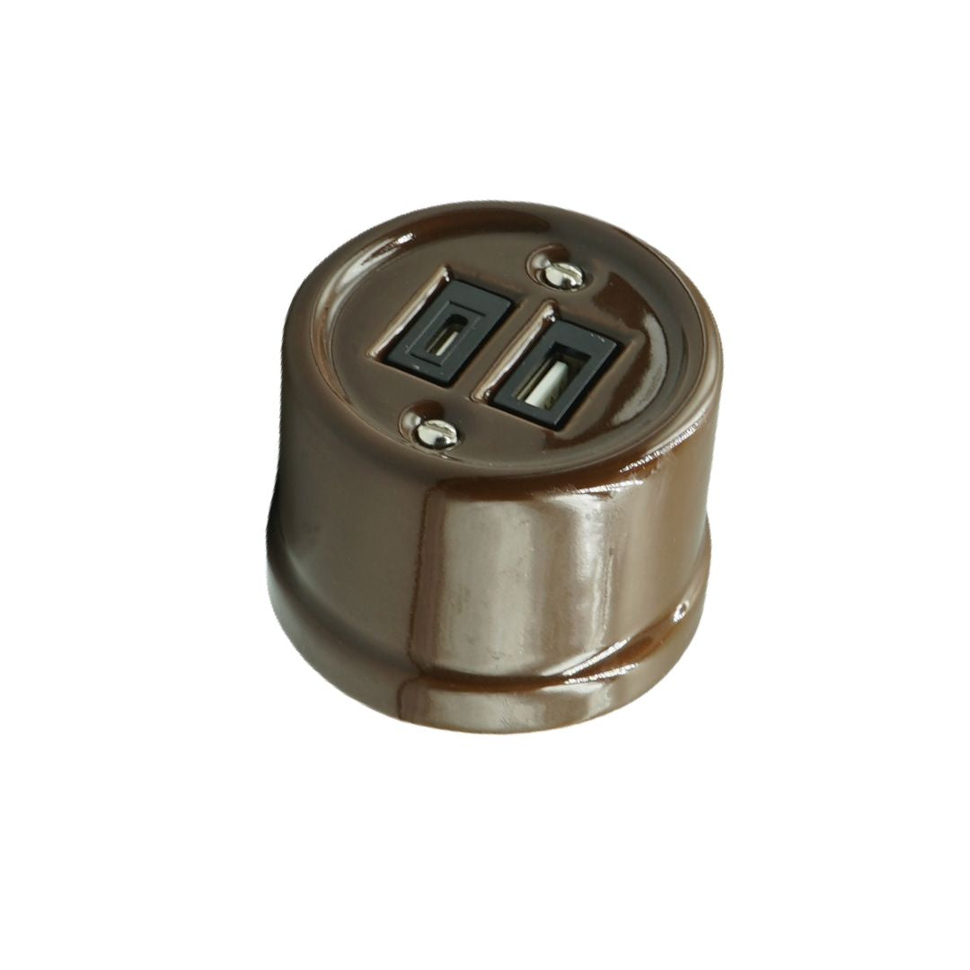 Soquete RJ11-RJ45 de superfície de porcelana branca