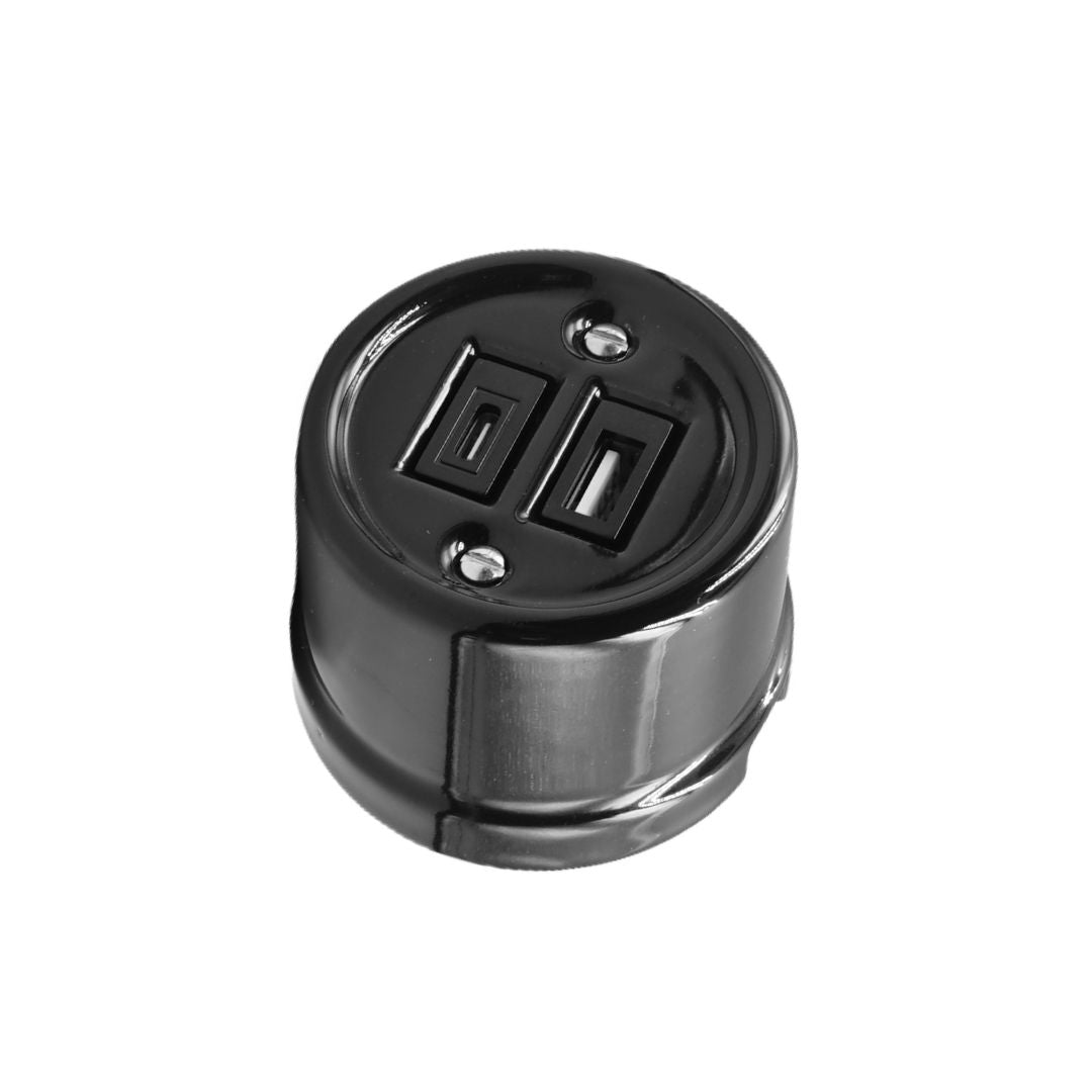 Prise RJ11-RJ45 à surface en porcelaine blanche