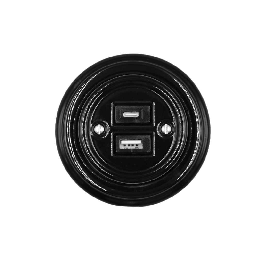 Prise RJ11-RJ45 à surface en porcelaine blanche