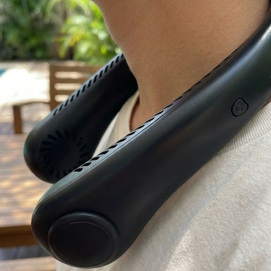 Ventilador de Cuello Recargable USB-C con Tres Niveles