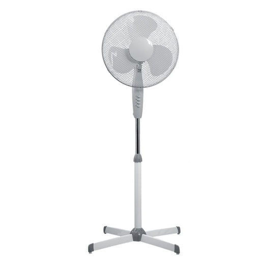Ventilador de Pie 50W Oscilante Blanco | 3 Velocidades, Altura Ajustable y Base Estable