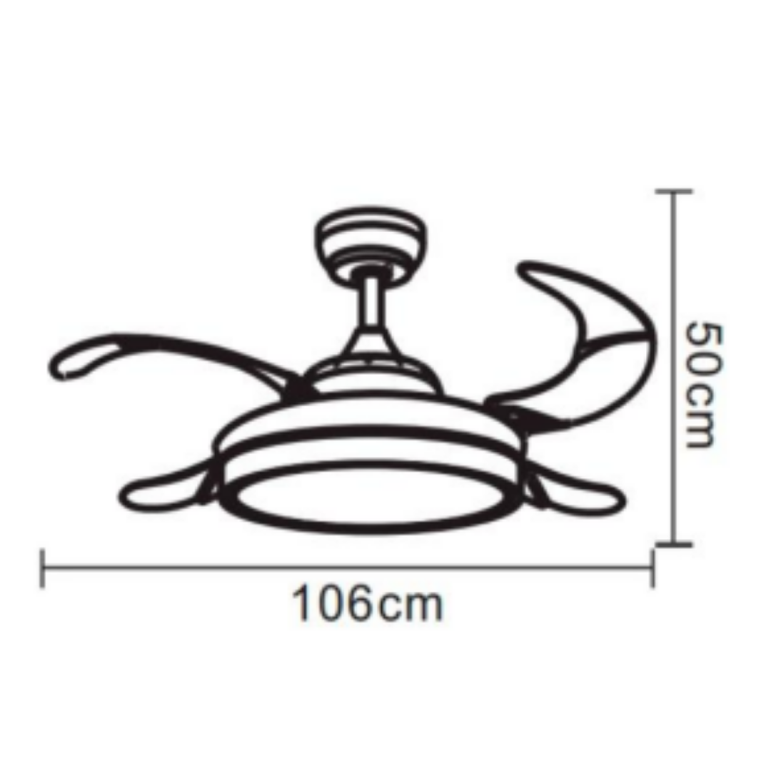 Ventilador de Techo LED Color Madera con Aspas Plegables y Mando a Distancia