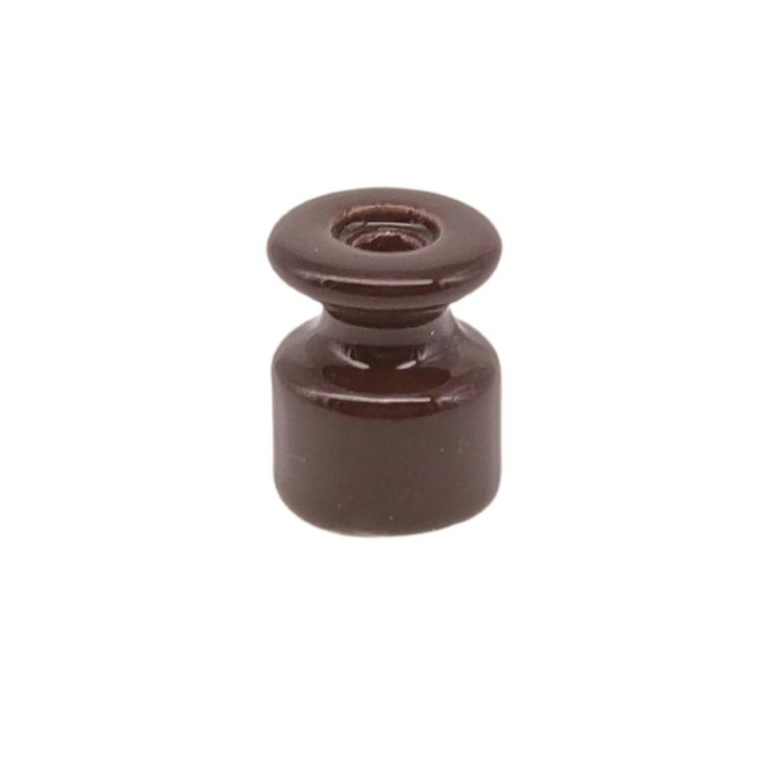 Isolant en porcelaine marron 18x16mm pour câble tressé