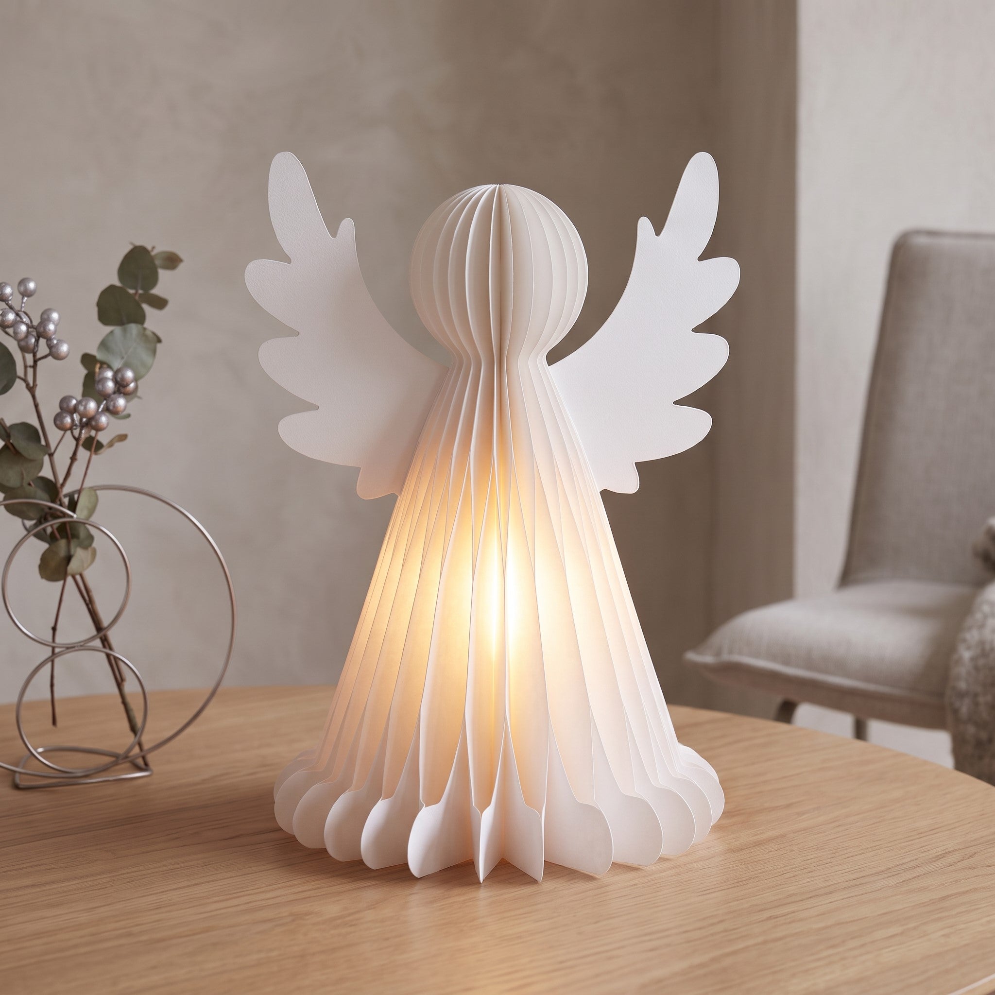 A guirlanda luminosa 3D do Natal 36cm 960 diodos emissores de luz aquece a luz 3000k