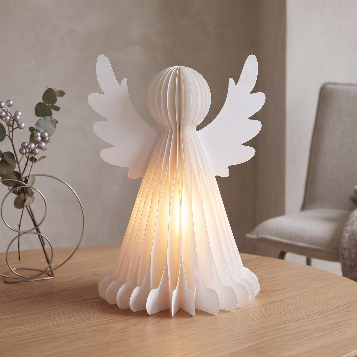 A guirlanda luminosa 3D do Natal 36cm 960 diodos emissores de luz aquece a luz 3000k