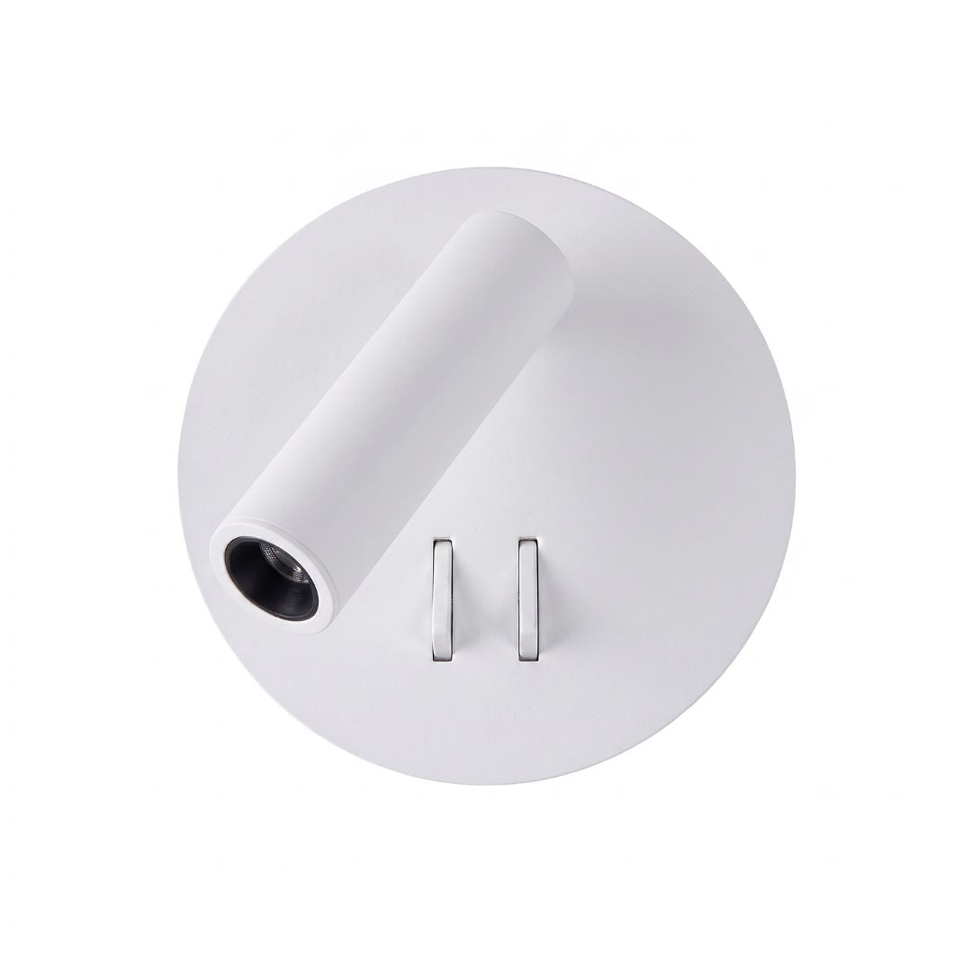 Aplique LED com interruptor 9W Luz indireta 3000K e Refletor ajustável 6000K