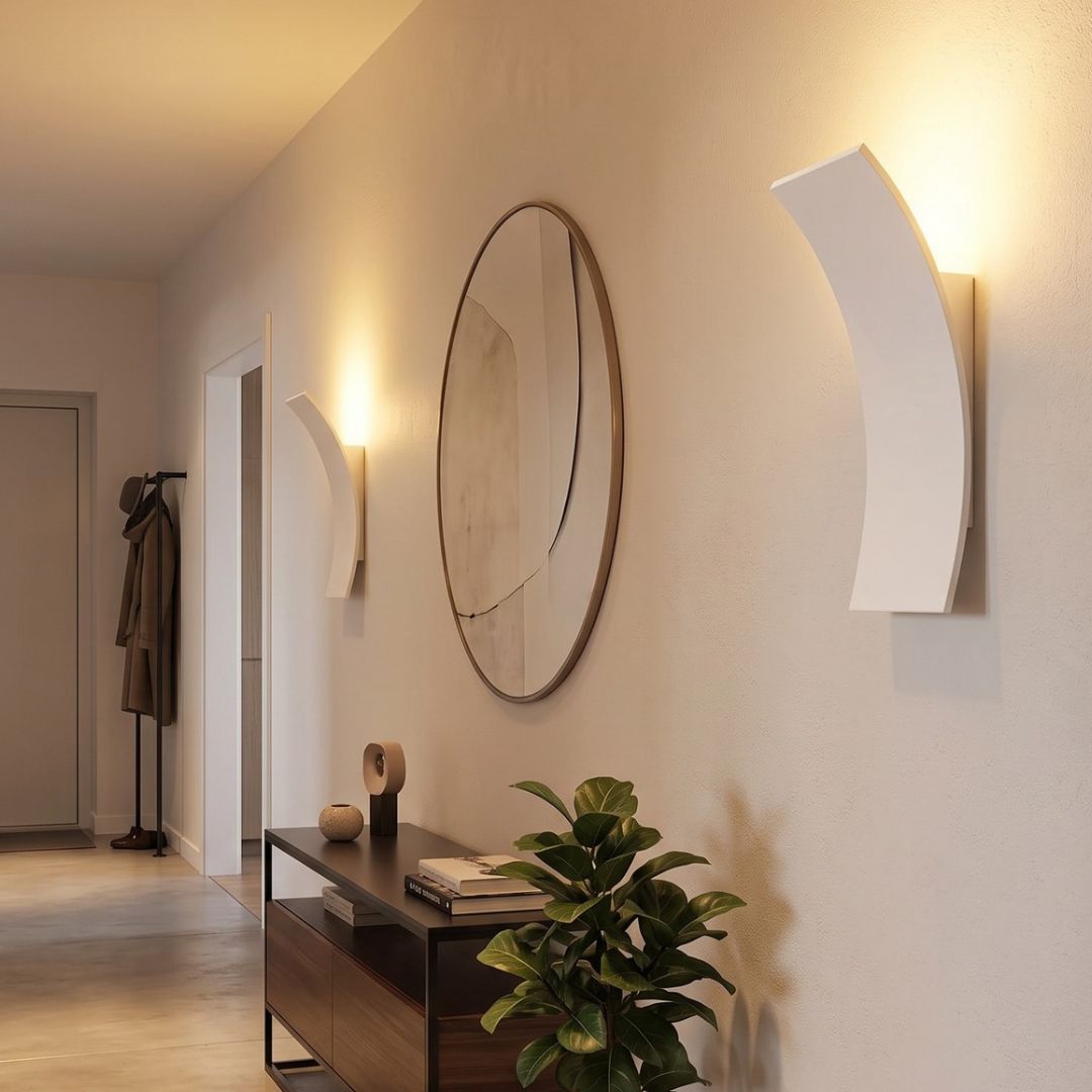 Aplique Led 6w 3000k, Estrutura Curva 25cm x 8cm