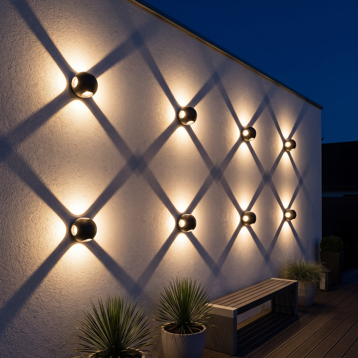 Aplique LED Exterior de Pared con Luz en 4 Direcciones IP54 12W 3000K