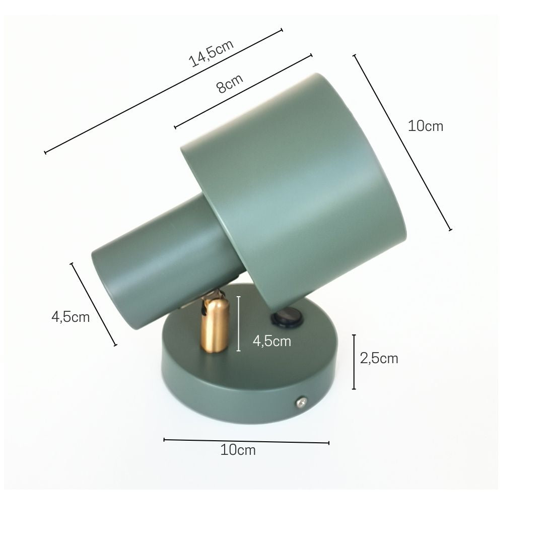 Aplique de pared con Interruptor Serantes, Lámpara de Metal Orientable