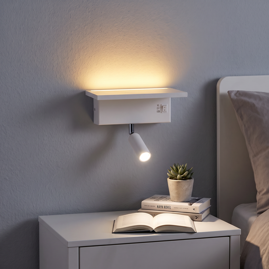 Aplique Led com Flexo, USB e Carregador Sem Fio 5+3w