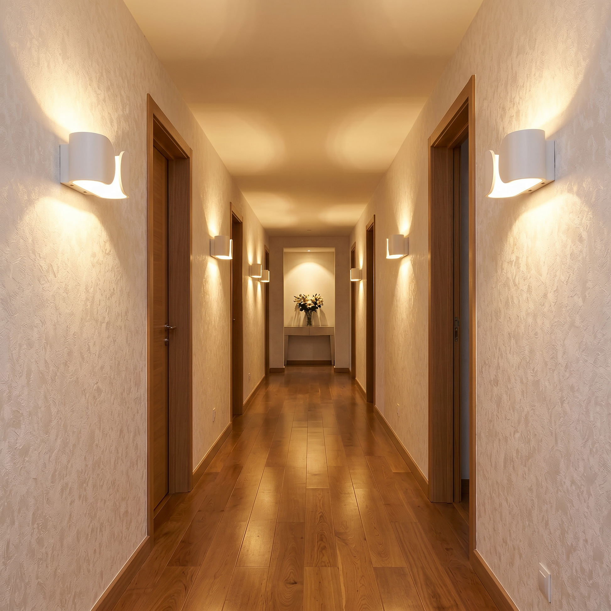 Aplique LED de Pared Interior 6W Blanco Aluminio – Luz Cálida 3000K