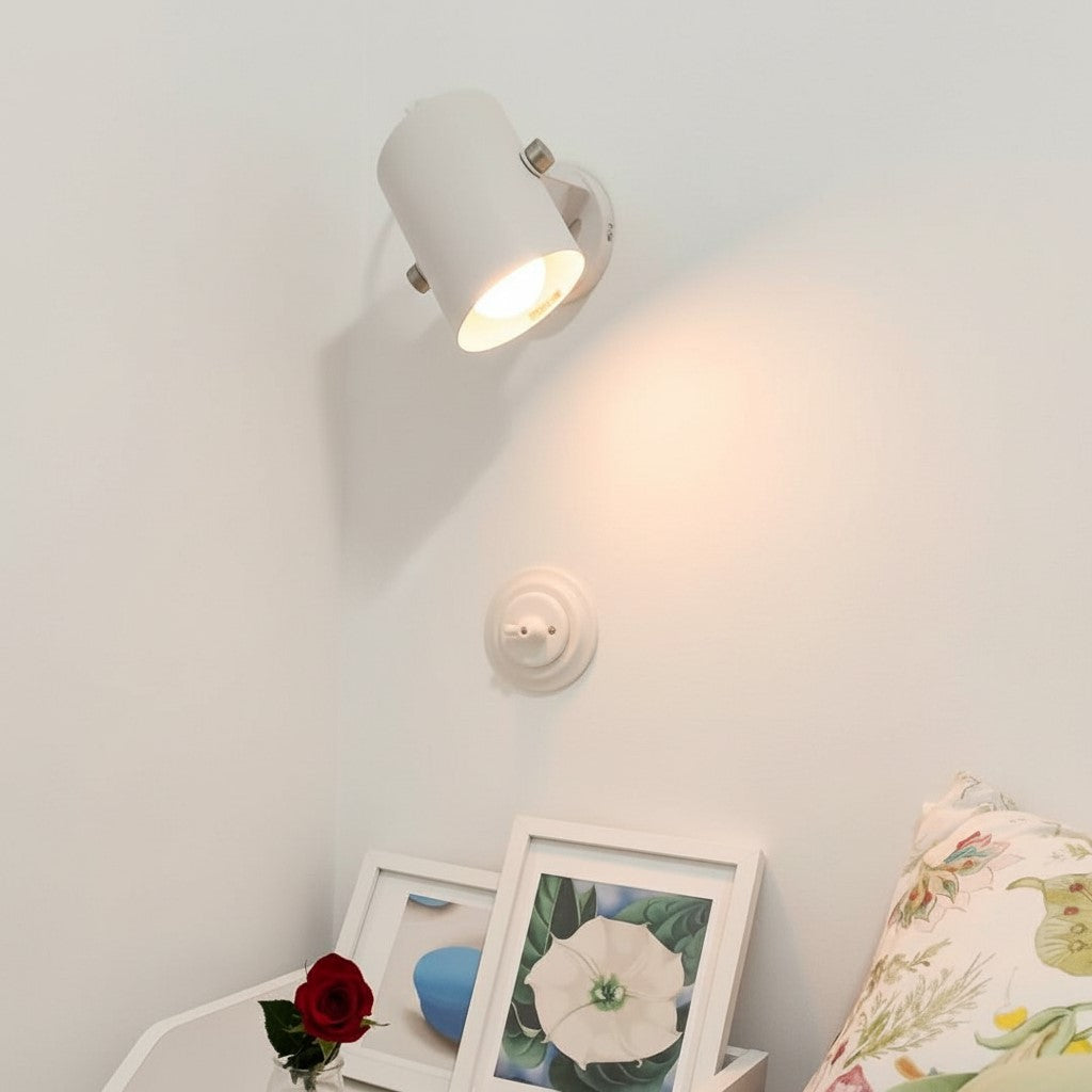 Aplique de parede interno de alumínio branco, ajustável