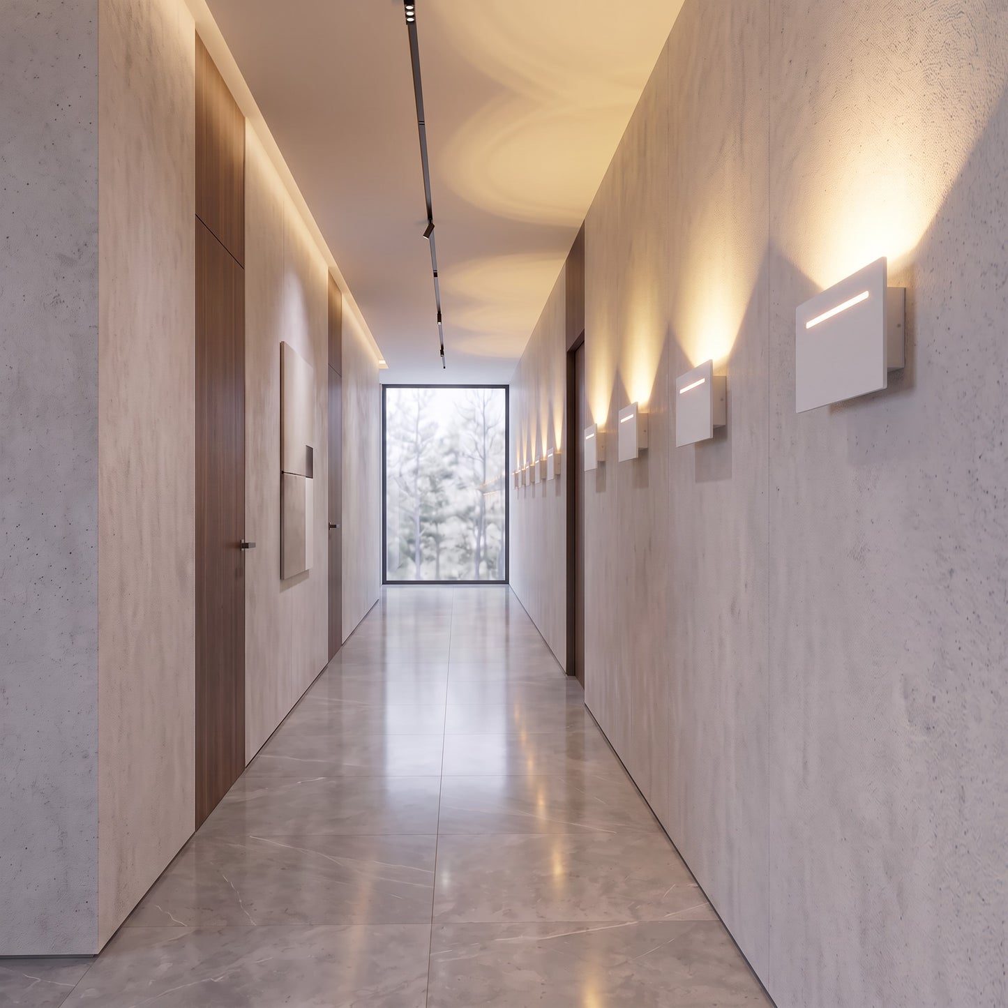 Aplique LED de Pared Rectangular de Aluminio Blanco 12W 3000K