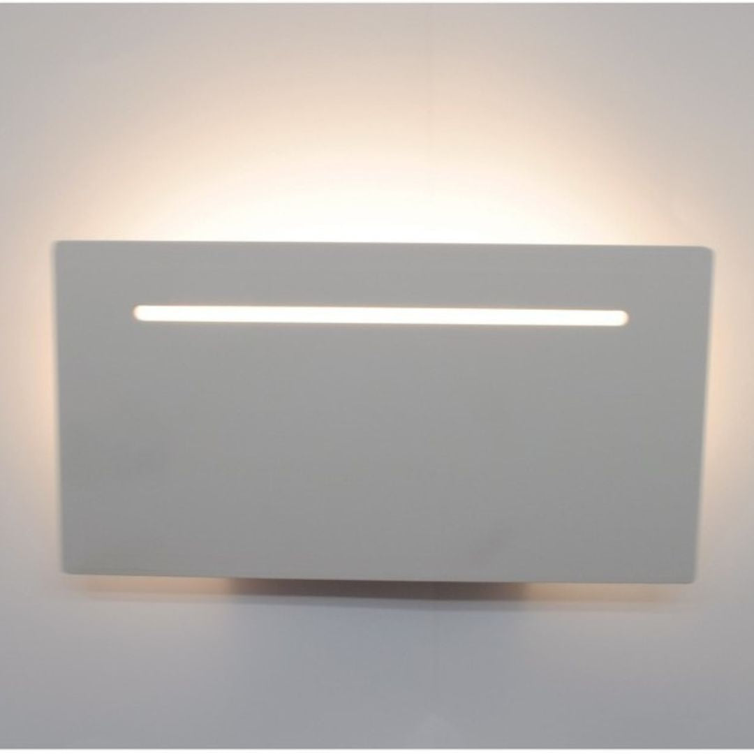 Aplique LED de Pared Rectangular de Aluminio Blanco 12W 3000K