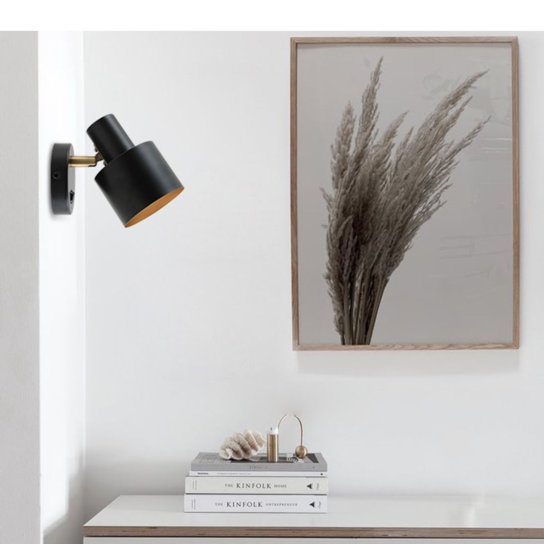 Aplique de pared con Interruptor Serantes, Lámpara de Metal Orientable