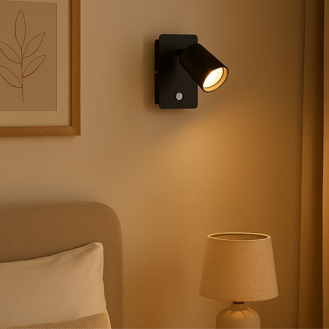 Applique murale LED GU10 orientable avec interrupteur blanc