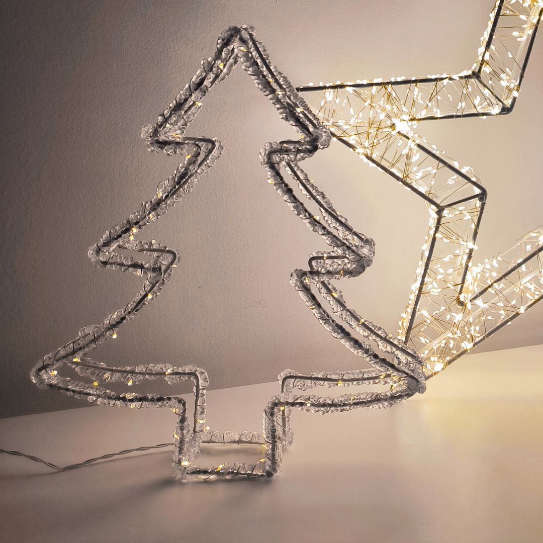 Guirlande LED à piles 0,3W 3100K 1,5m avec étoiles dorées