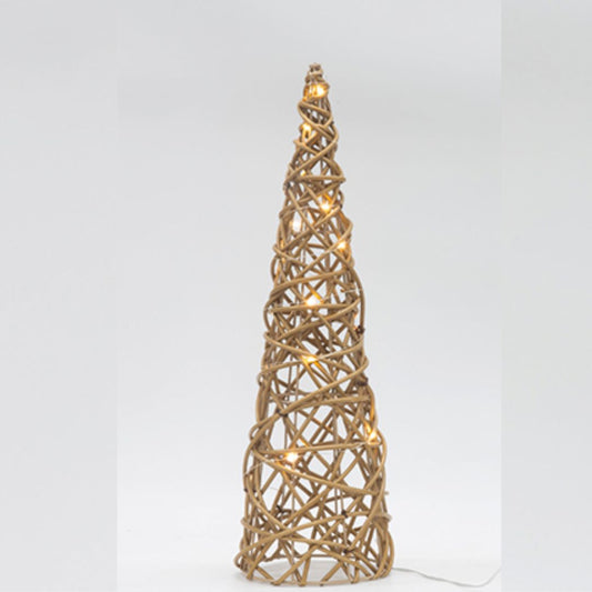 Árbol de Navidad LED Dorado 50cm, Diseño Moderno con Luces Cálidas