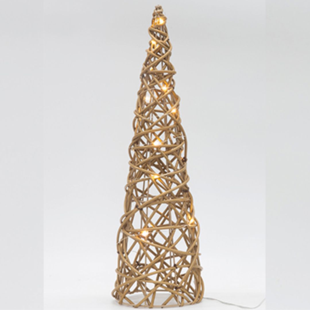 Árbol de Navidad LED Dorado 75cm, Diseño Moderno con Luces Cálidas