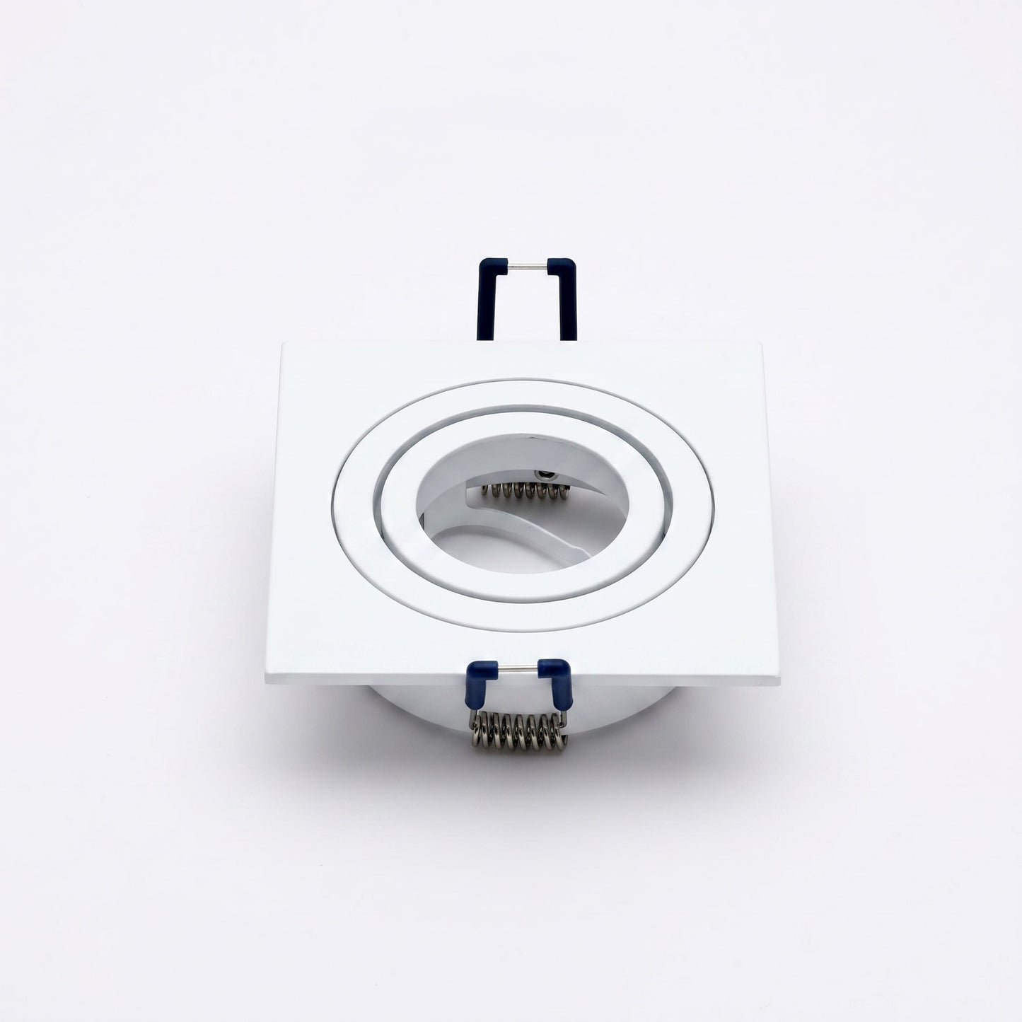 Anneau Encastrable Carré Inclinable avec 2 Anneaux Intérieurs coupé 80mm Blanc