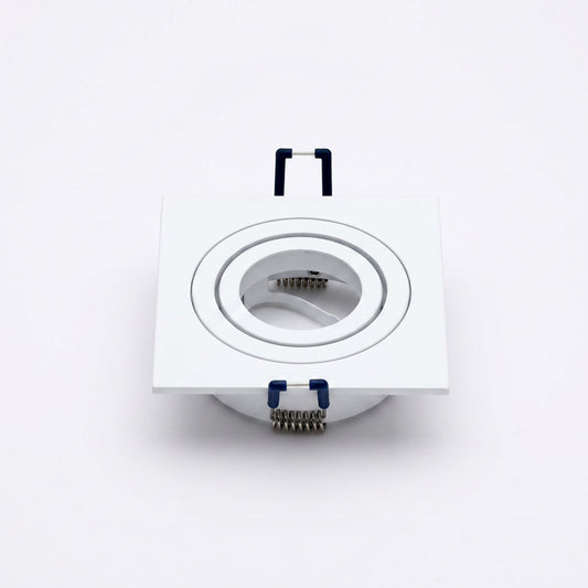 Aro Empotrable Basculante Cuadrado con 2 Aros Interiores corte 80mm Blanco