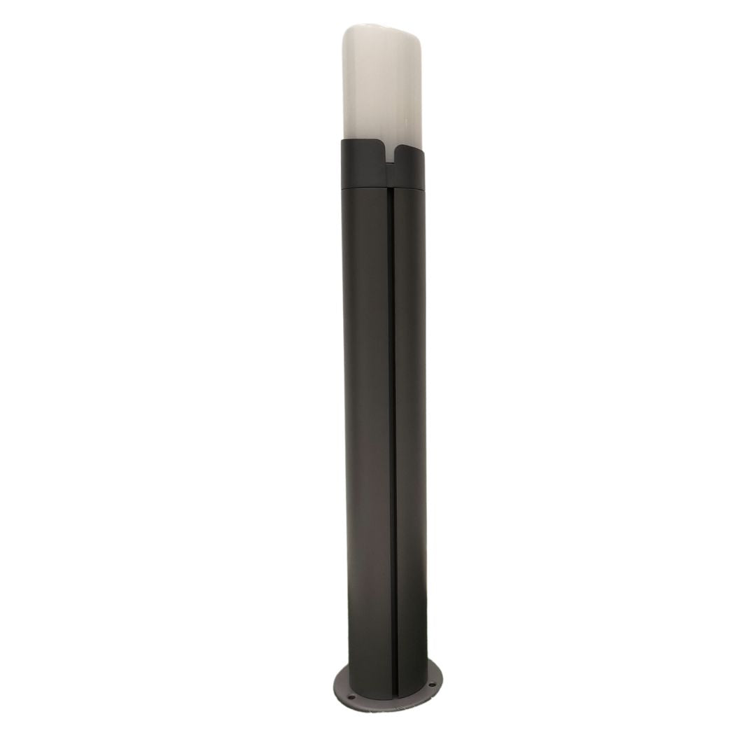 Baliza exterior E27 – Aluminio gris oscuro, 80 cm, IP54 para jardín y caminos