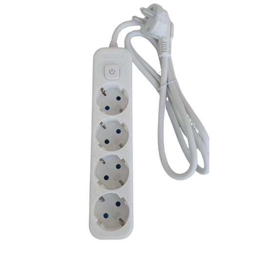 Extensão elétrica com 6 tomadas, tampa, interruptor iluminado e cabo 3x1,5mm