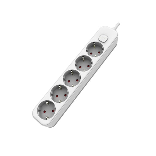 Extensão elétrica com 6 tomadas, tampa, interruptor iluminado e cabo 3x1,5mm