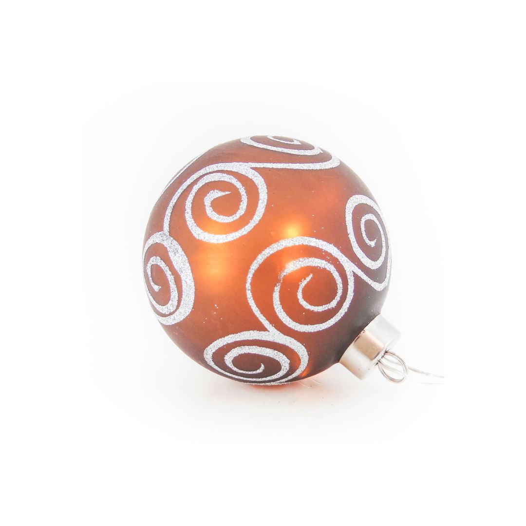 Bola Navidad Led Cristal Dorado con Círculos