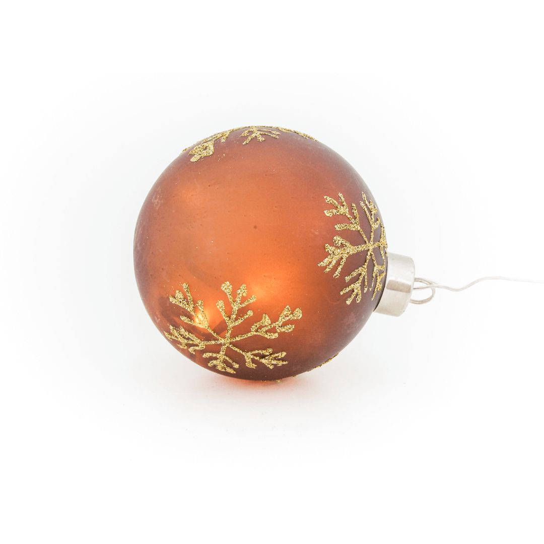 Bola Navidad Led Cristal Dorado con Estrellas