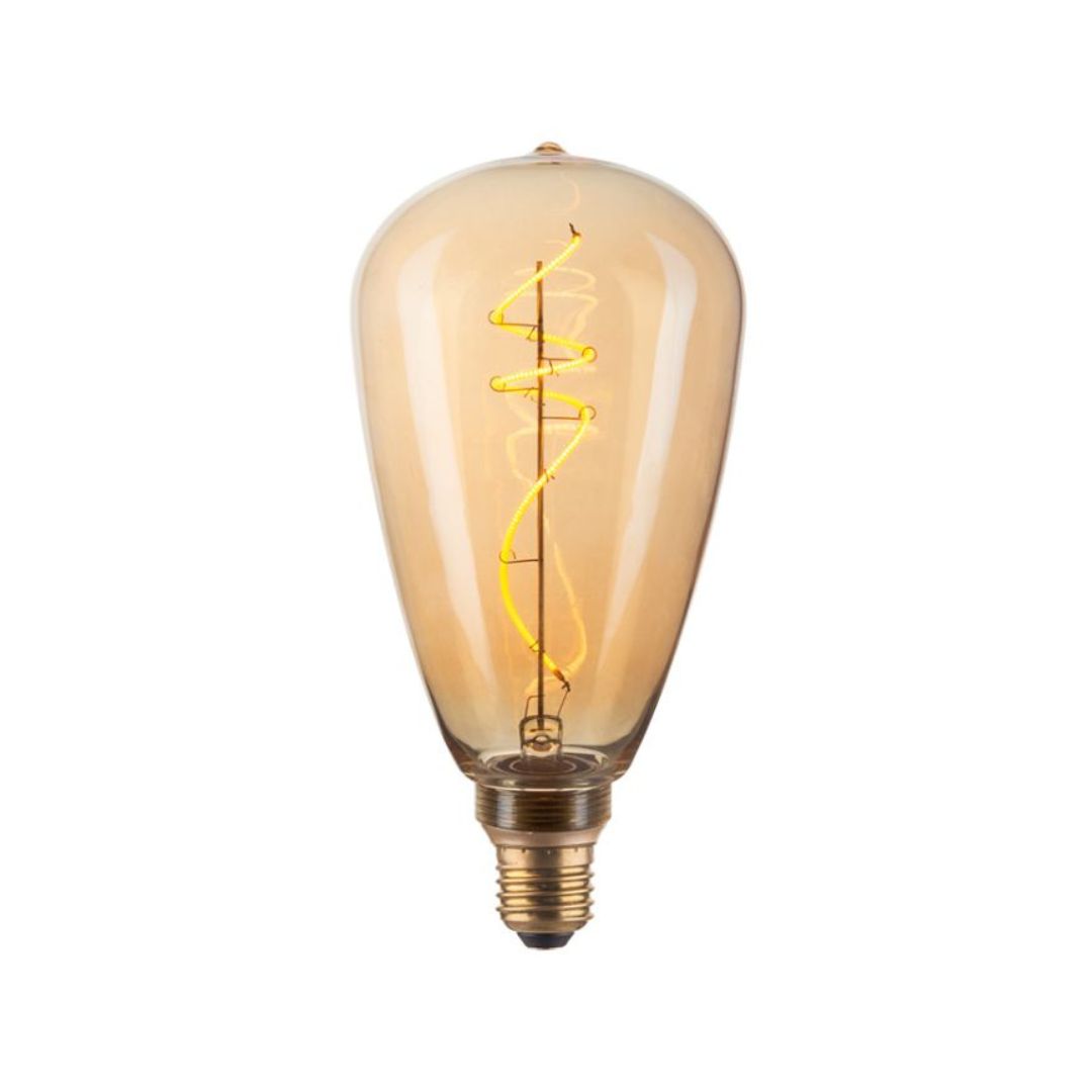 Bombilla Decorativa Filamento Led Edison E27 4W 1800K Cristal Dorado