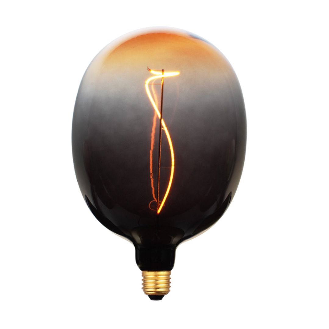 Bombilla LED Decorativa E27 4W 1800K Filamento Óvalo Degradado Negro y Naranja