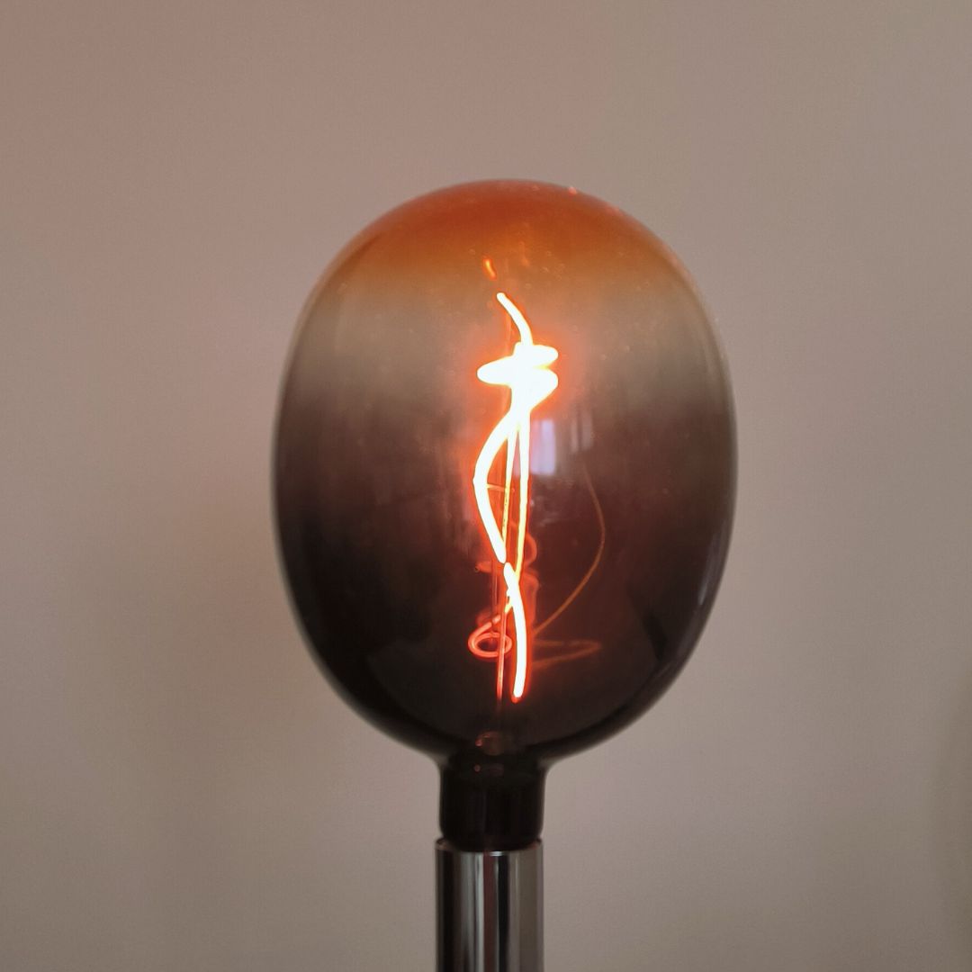 Bombilla Decorativa Filamento Led E27 4w 1800k Óvalo Degradado Negro y Naranja