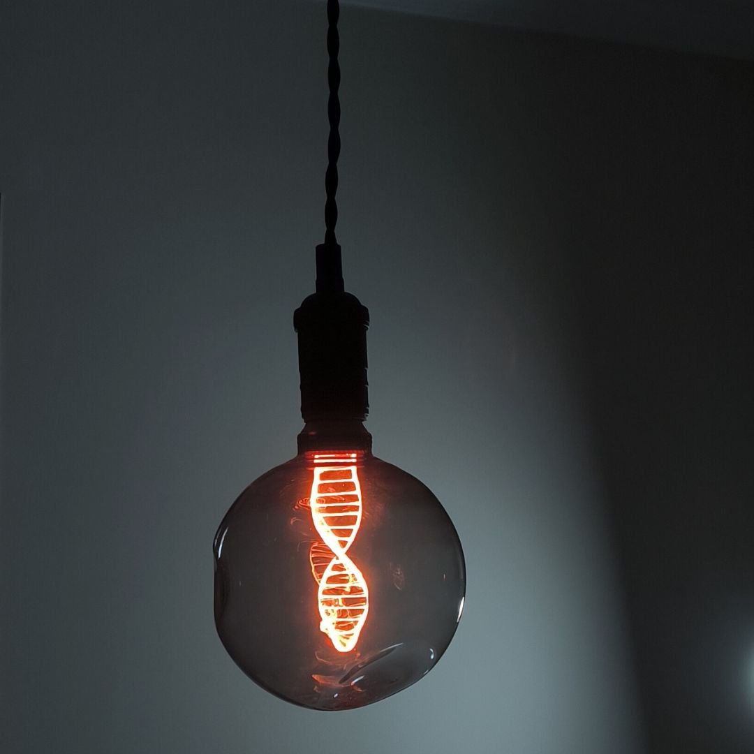 Lâmpada LED decorativa de filamento E27 4w 1800k G125 vidro cinzento