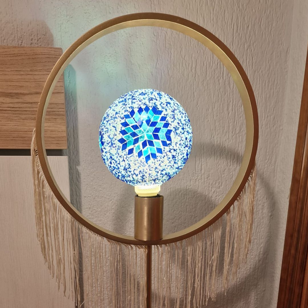 Bombilla Decorativa LED E27 4w Globo G125 en Cristales Azules 3