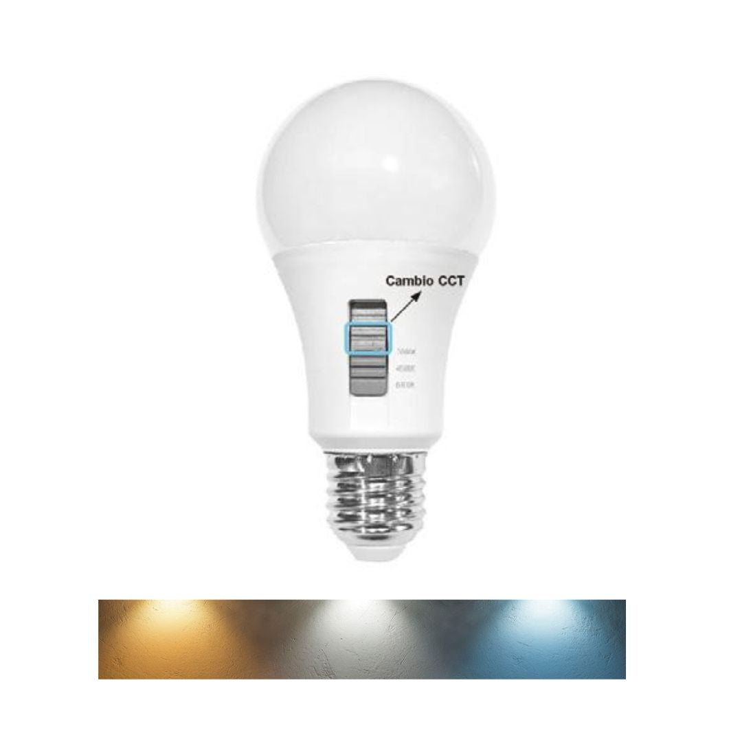 Bombilla Estándar LED 10W Cambio de Tono 3000k-4000k-6000k