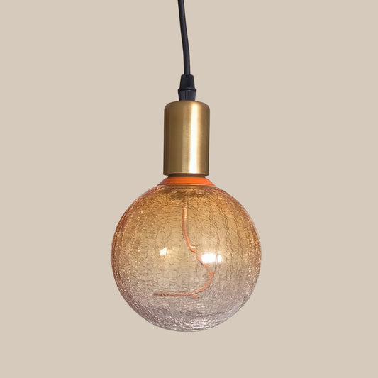Bombilla LED Globo Craquelada Dorada 3,5W E27 1800K – Luz Cálida Ámbar