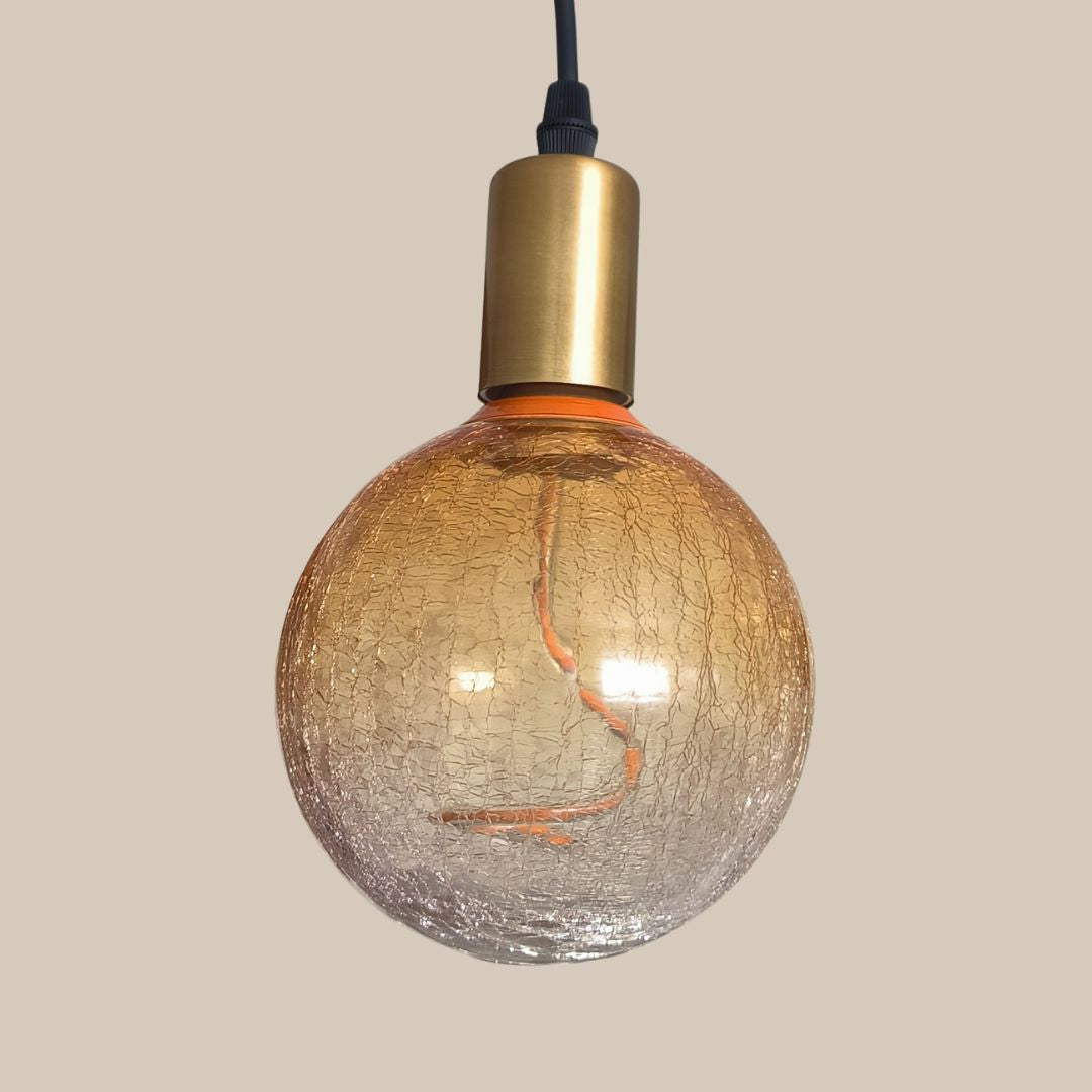 Bombilla LED Globo Craquelada Dorada 3,5W E27 1800K – Luz Cálida Ámbar