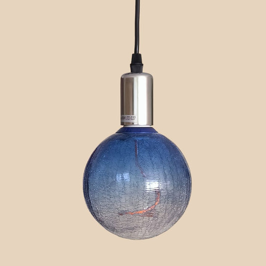 Bombilla LED Globo Craquelada Azul 3,5W E27 1800K – Luz Cálida Ámbar