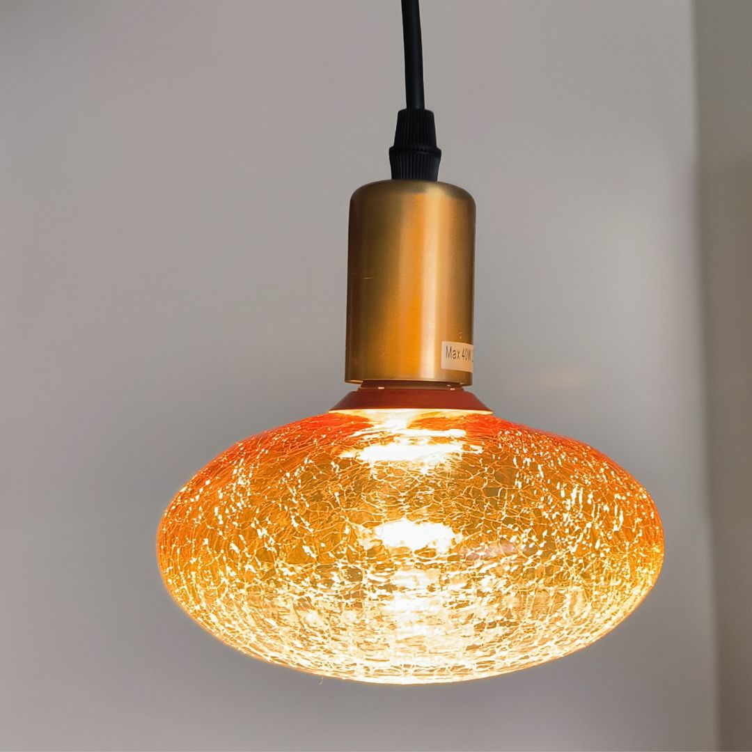 Bombilla LED UFO Craquelada Dorada 3,5W E27 3000K – Luz Cálida Decorativa