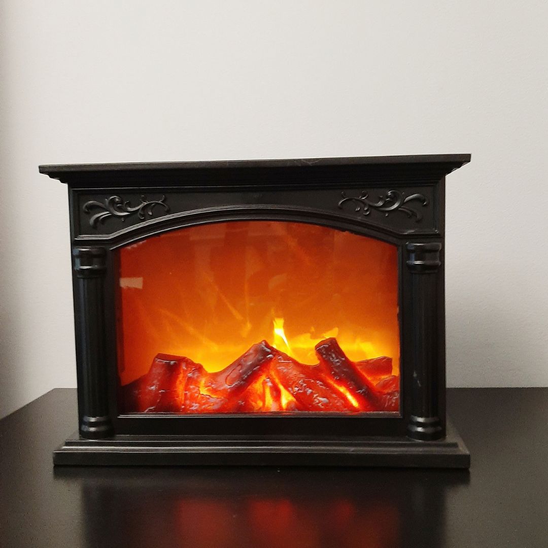 Chimenea Decorativa LED con Efecto Llama de Fuego
