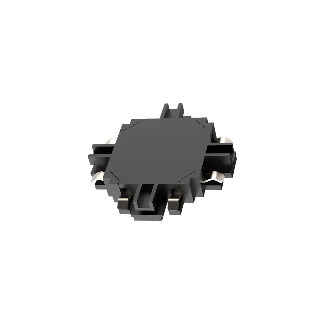 Conector en X para Mini Carril Magnético de Superficie – Negro