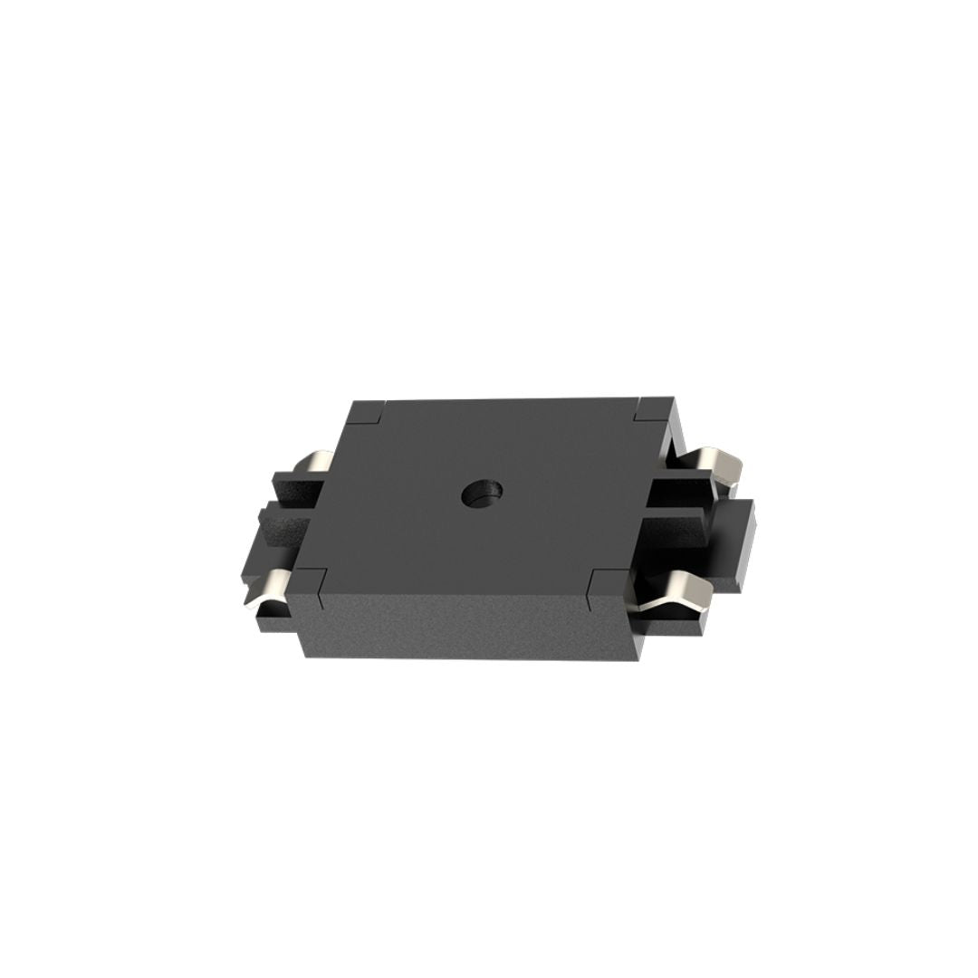 Conector Recto para Mini Carril Magnético de Superficie – Negro