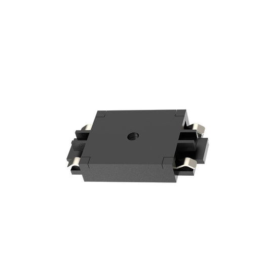 Conector Recto para Mini Carril Magnético de Superficie – Negro