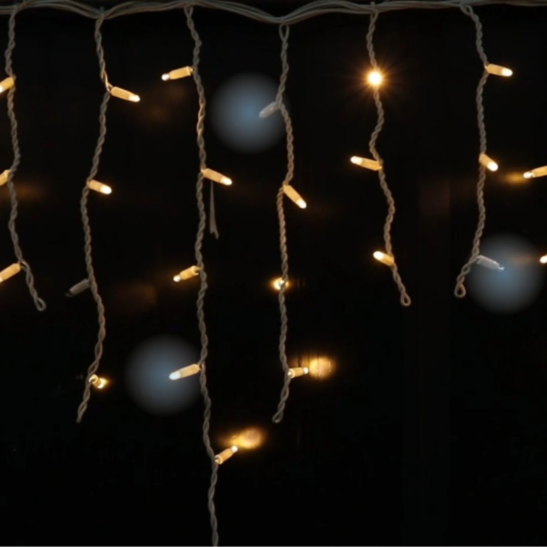 Cortina de 400 luzes LED vermelhas com bancos intermitentes para interior e exterior IP65