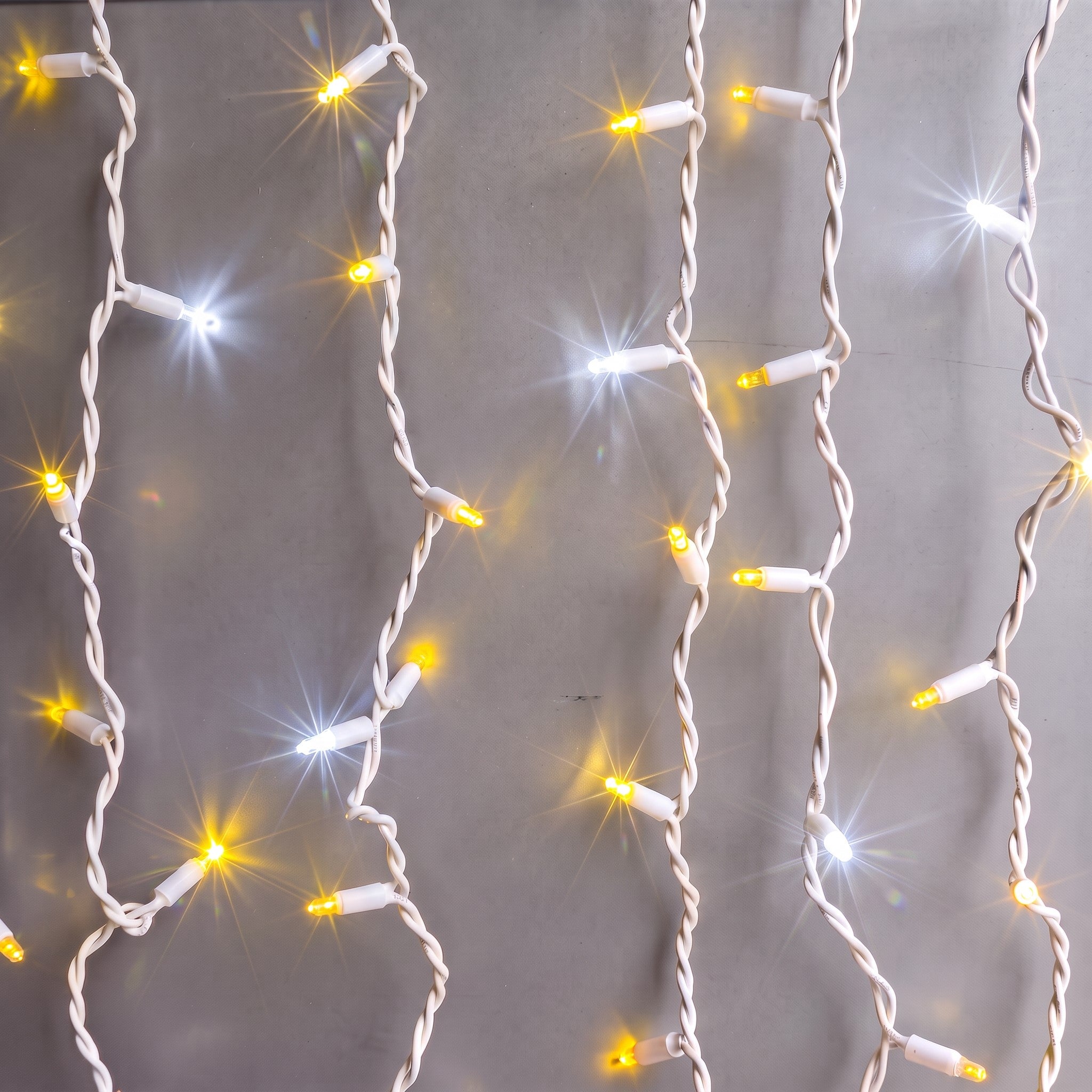 Cortina 400 LED Amarillas Con Destellos Blancos para Interior & Exterior IP65