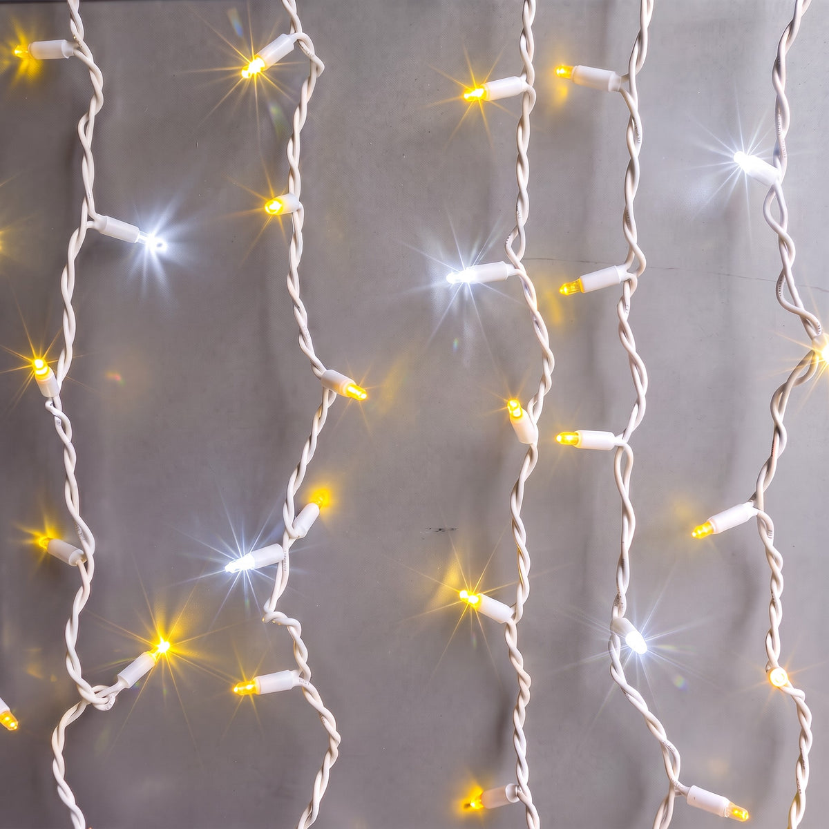 Cortina 400 LED Amarillas Con Destellos Blancos para Interior & Exterior IP65